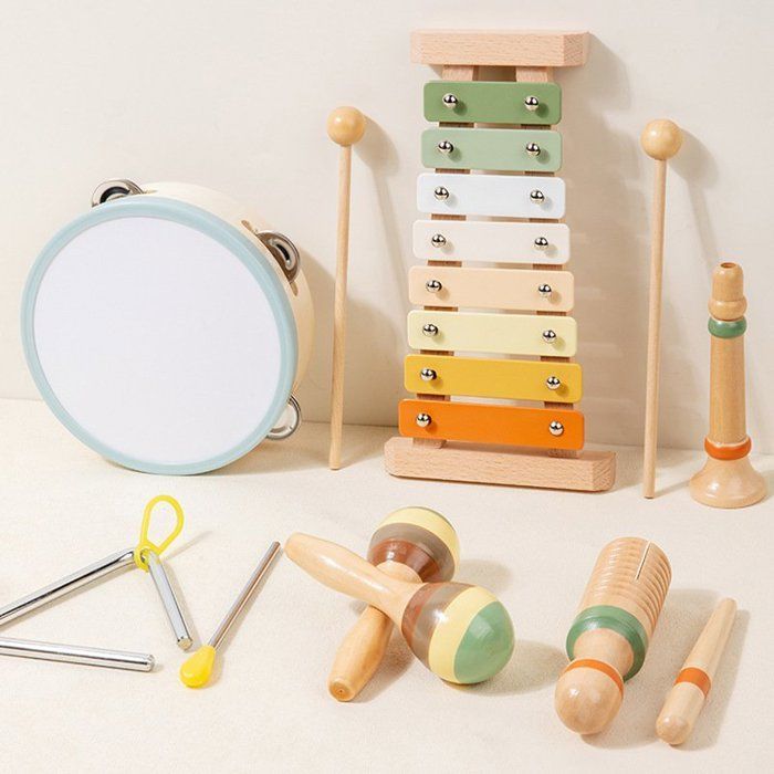 Instrument de Musique pour Enfant, Jouet en Bois Éveil Musicaux Montessori, Prise sûre, Sons clairs, Cadeau pour Enfant 1-9 Ans