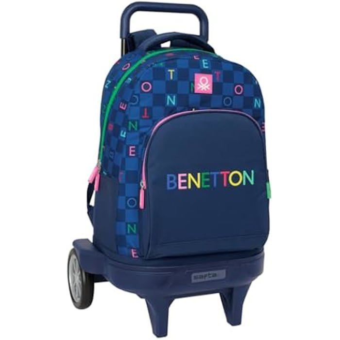 Mochila con ruedas - SAFTA - Benetton DAMERO - Compacta - Desmontable - Infantil
