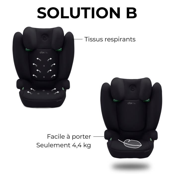 Seggiolino auto Cybex CBX Solution B i-Fix per bambini dai 3 ai 12 anni, da 15 a 50 kg e da 100 a 150 cm di altezza - Nero