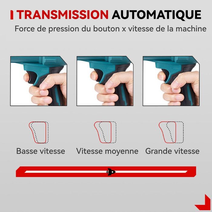 Soplador de hojas - ONEVAN - ONEVAN - 720W - 33.000 rpm - Batería de 2000 mAh