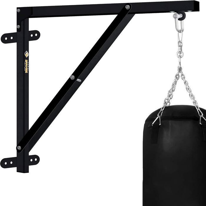 Supporto da parete per sacco da boxe - Farabi Sports - Supporto per sacco da boxe, Muay Thai, MMA, kickboxing - Acciaio nero