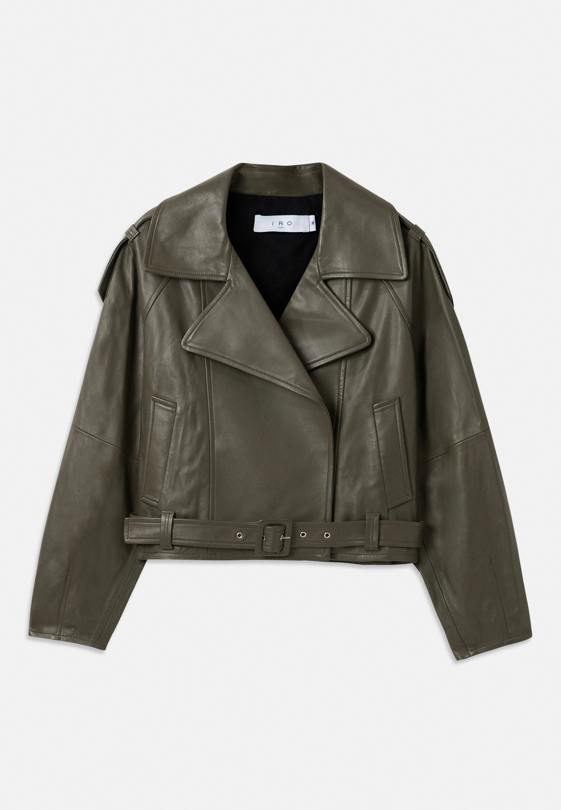 Iro YURIA - Veste en cuir - vert lierre