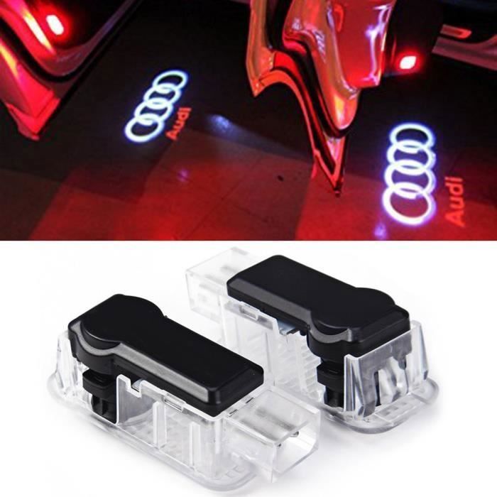Luz de bienvenida - Audi - 2 LED - Compatible con A1, A4, A5, A6, A7, Q3, Q5, Q7, R8, TT - Fácil instalación