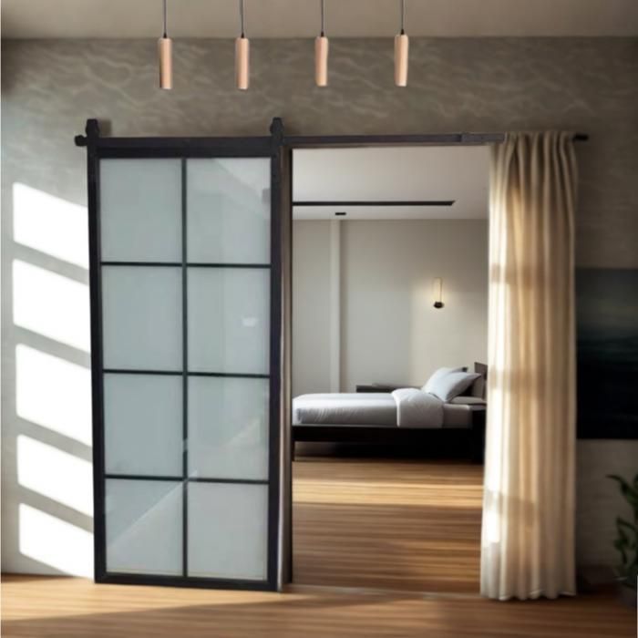 Rail porte coulissante  2M  En applique  Porte en bois  Noir
