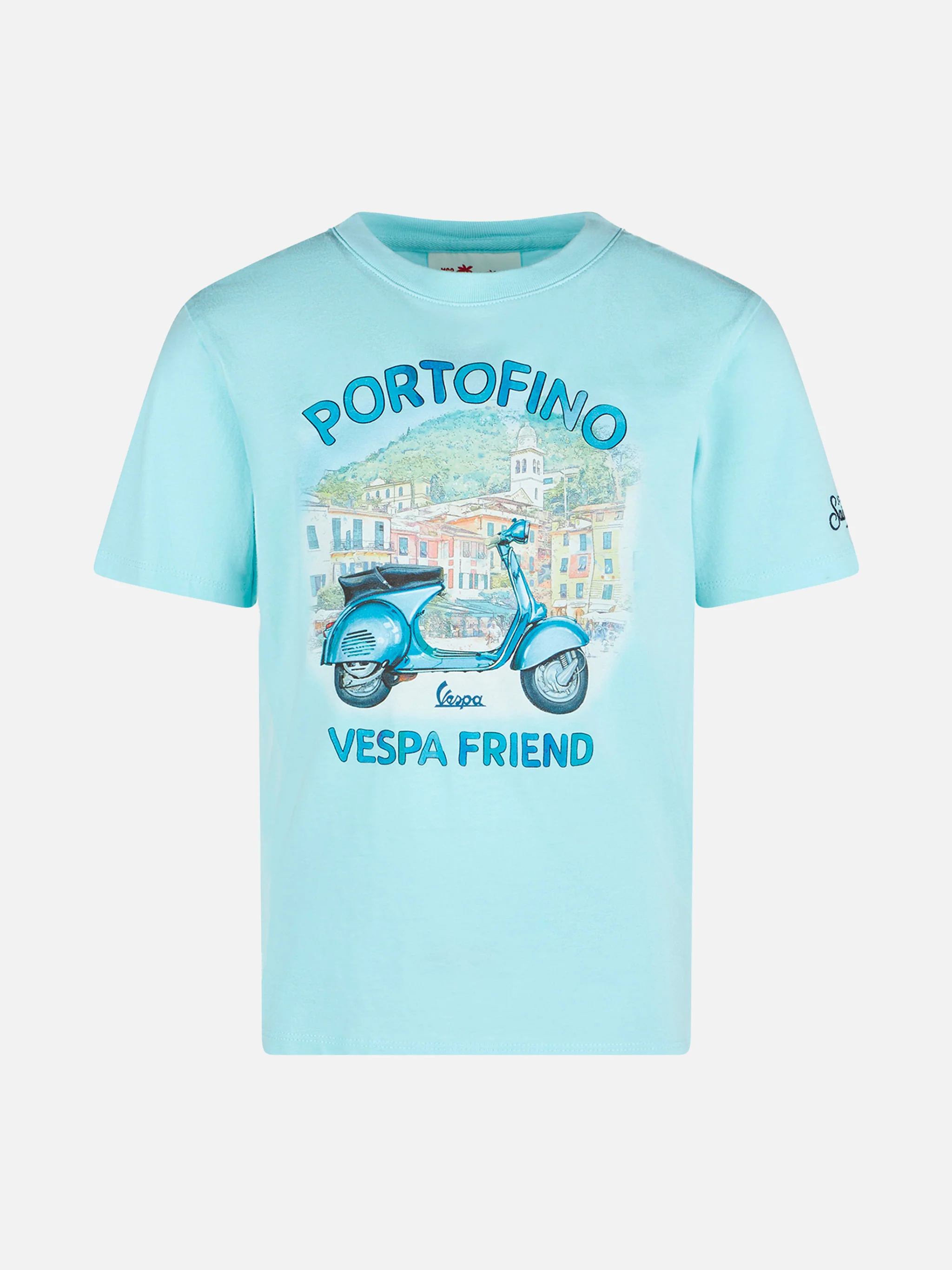 T-shirt da bambino in cotone con stampa Portofino Vespa Friend | Vespa