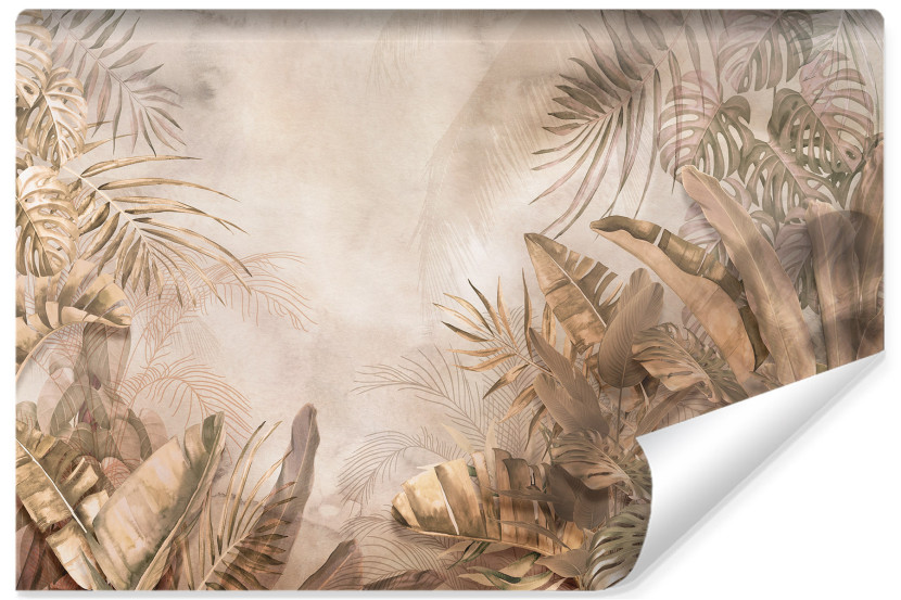 Fototapeta Do Salonu Beżowe LIŚCIE Natura 90x60cm
