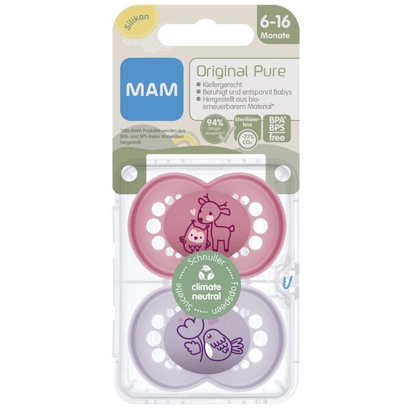 MAM Original Pure Silicone 6-16 цуцла<br>2 комада