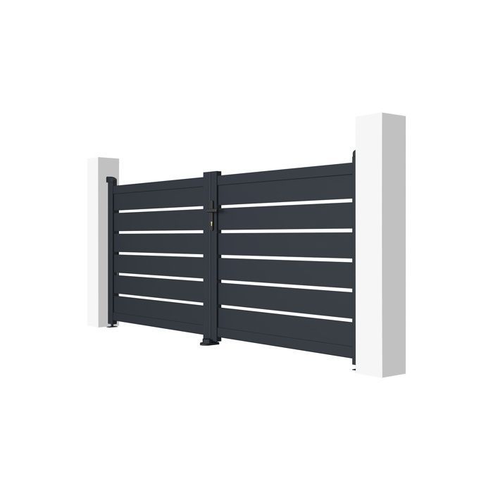 Puerta batiente - Casanoov - VOGEL - 3 m de altura (125 cm) - Gris - Aluminio
