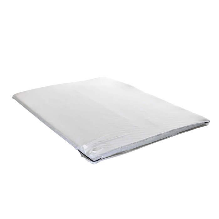 White jersey mattress topper cover, 100% stretch cotton, 180x200 cm - White - Terre de Nuit