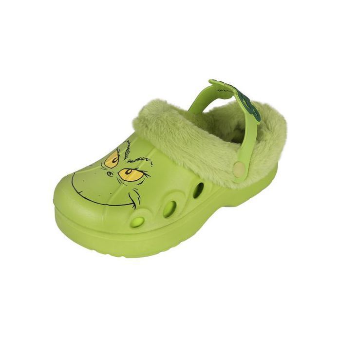 Grinch Tongs vertes ISOLÉES, sabots DE NOËL avec fourrure pour adultes, CHAUDES pour l'hiver 36 EU