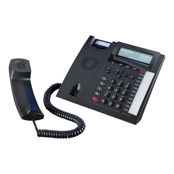 Telefono fisso AGFEO T 18 con identificativo del chiamante, nero - Orologio integrato - 16 suonerie