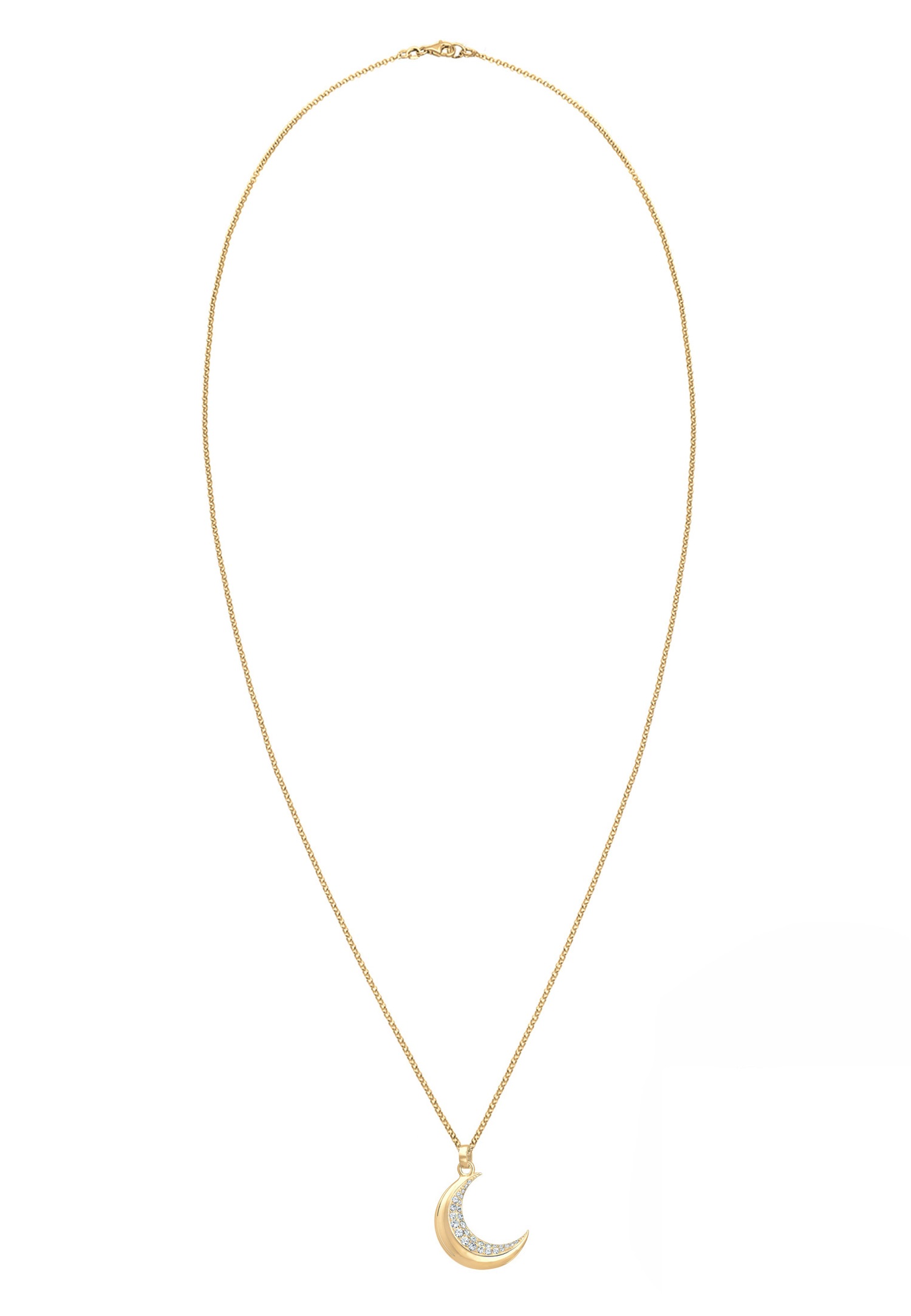 Elli Femmes demi-lune Astro avec cristaux en argent sterling 925 plaqué or