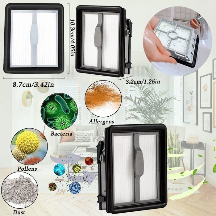 Accesorios para la aspiradora multiusos Bissell CrossWave X7 Pet Pro 2955N, 3479N: 2 filtros de repuesto y 2 rodillos.