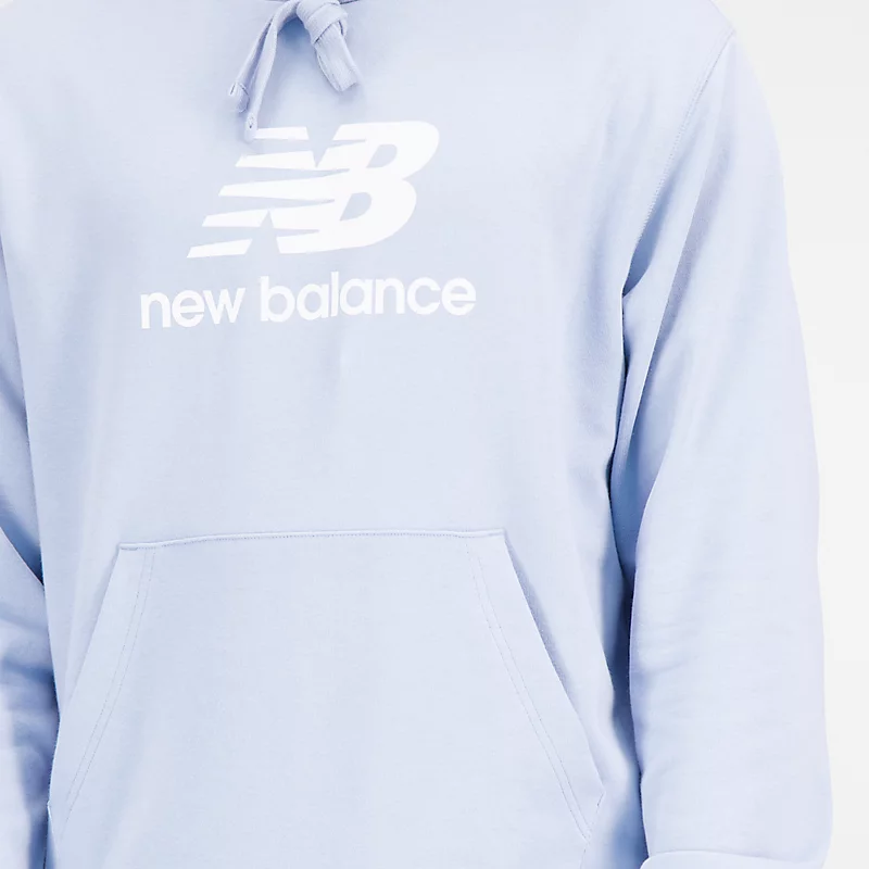 Férfi Essentials Stacked Logo French Terry Kapucnis Pulóver - Világosszürke