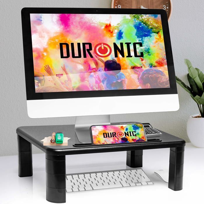 Duronic DM055 Monitor Stand for 40 x 28 cm Laptop/LCD/LED/TV Screen Riser, Height Adjustable from 4 to 15