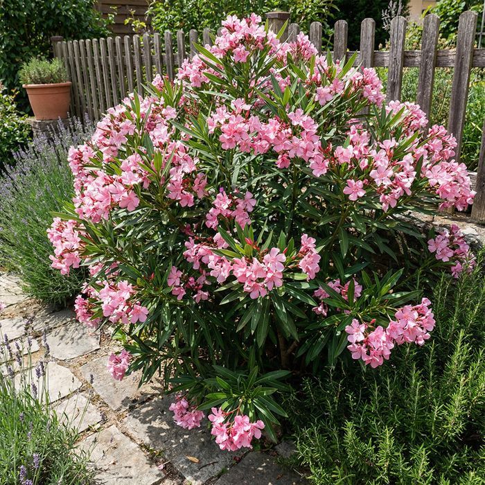 Oleander (Nerium oleander) – Rosa Blüten – Höhe 80–100 cm