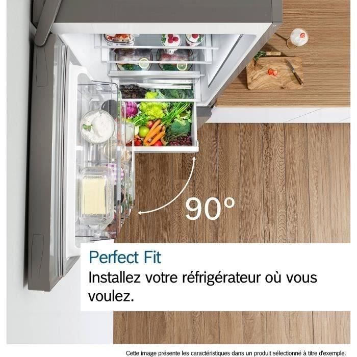 Réfrigérateur combiné - BOSCH - KGN86VIEA - Classe E - 479 L - 186 x 86 x 81 cm - Acier brossé