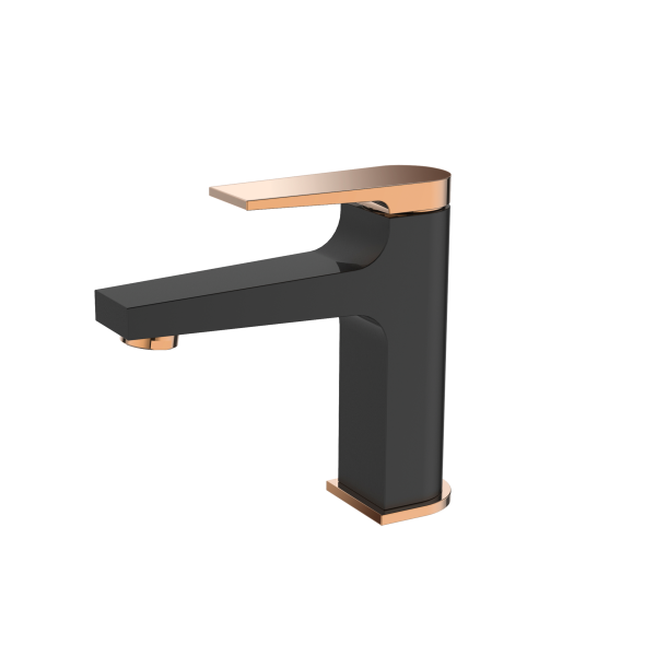 Bateria Umywalkowa Midnight Invena Trend, Black/ Gold Rose