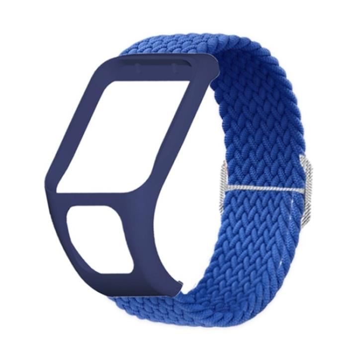 Armband für TomTom Runner 2, Runner 3, Spark, Adventurer Smartwatch, gewebtes, verstellbares Armband, Dunkelblau