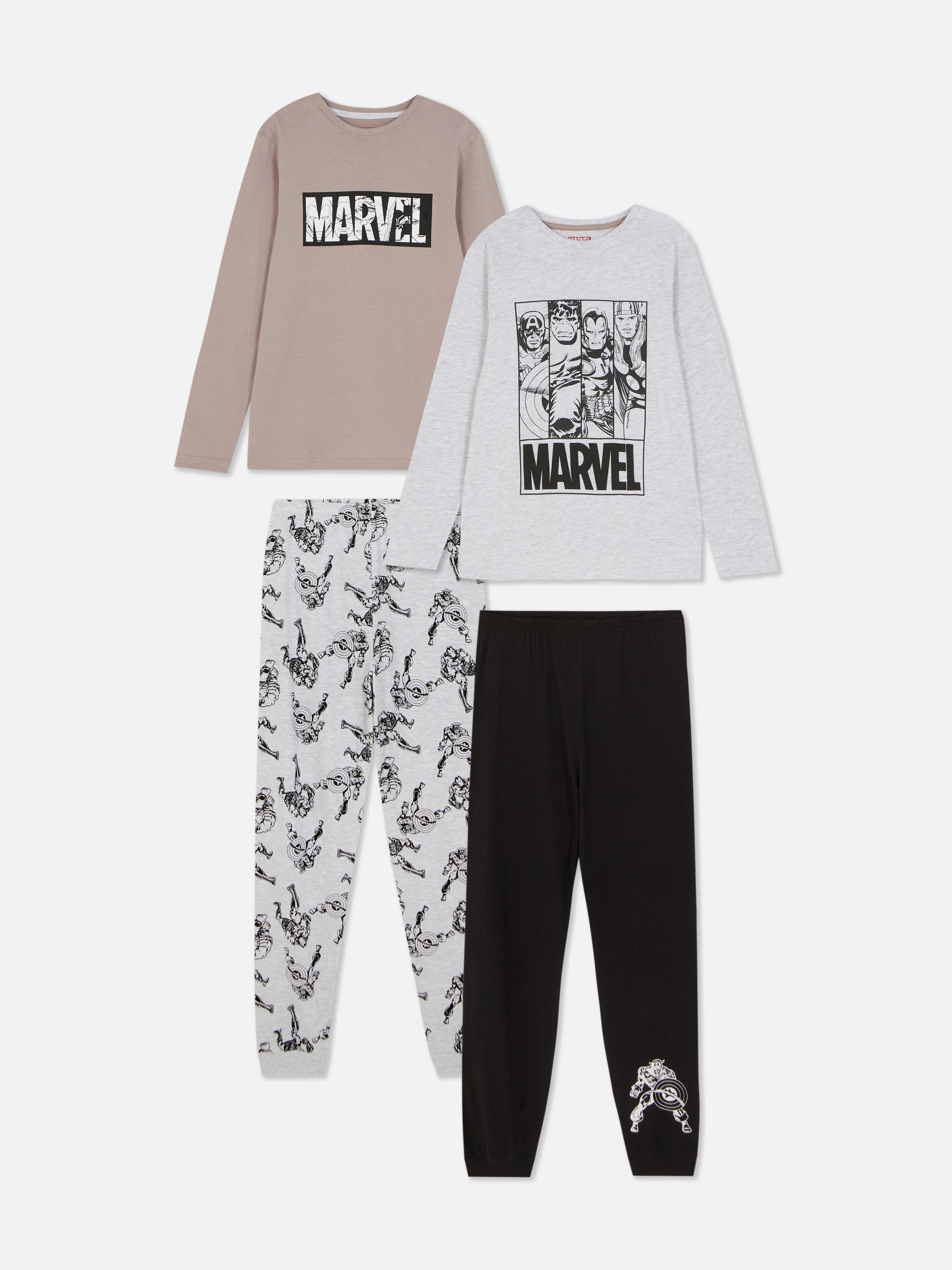 Pijamale Marvel Avengers, set de 2 Două seturi de pijamale cu mânecă lungă