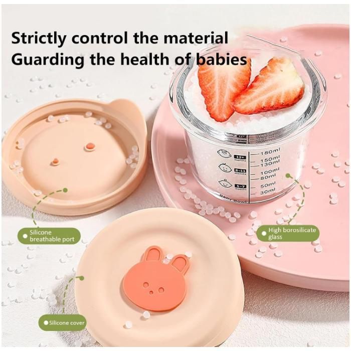 Recipientes para almacenar comida para bebés, tarro de cristal de 230 ml con tapa hermética.