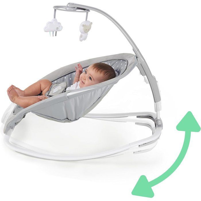 INGENUITY Opvouwbare, ombouwbare babywieg/bouncer - Klein Schaapje - Vaste of schommelende positie, babycadeau