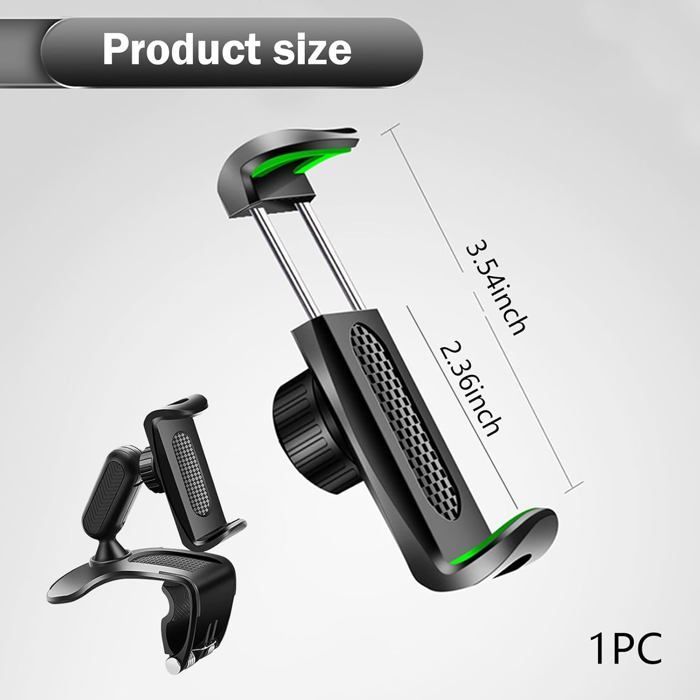 Suporte para celular veicular - ULISEM - Rotação 360° - Silicone - Preto