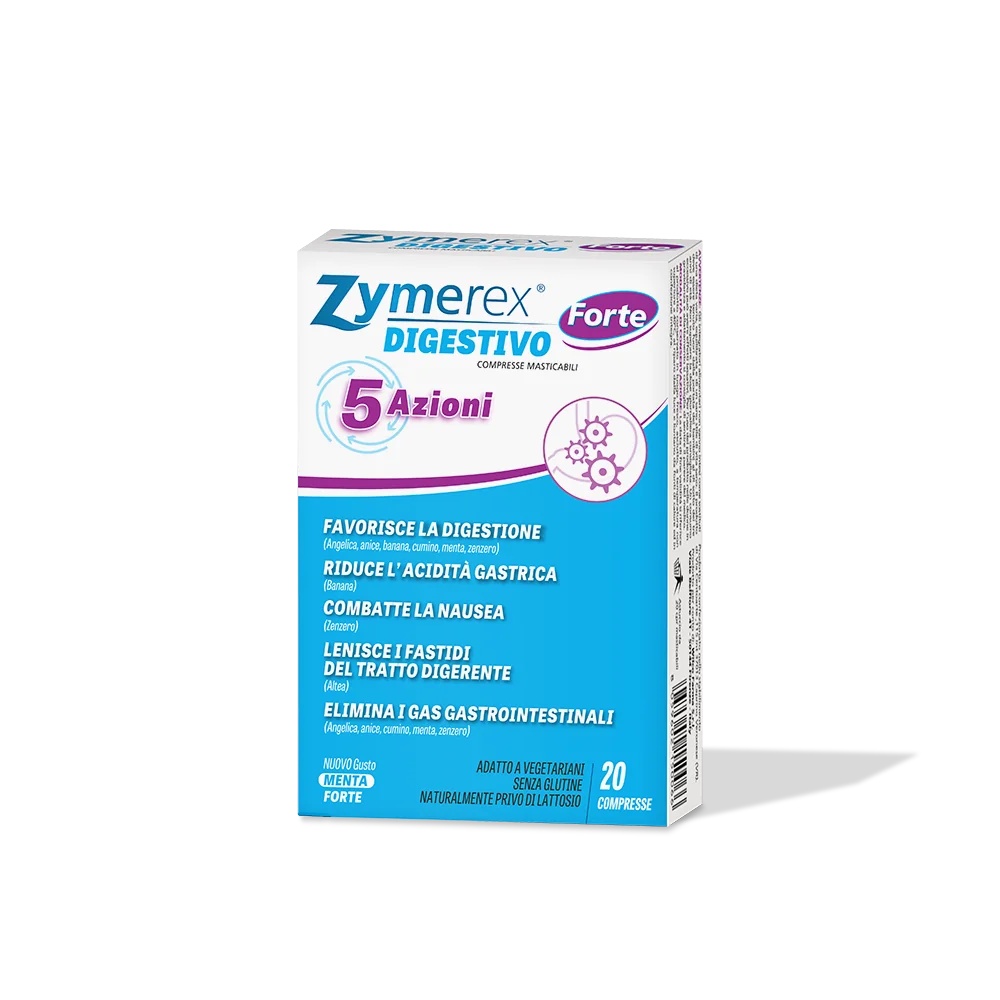 ZYMEREX Zymerex Digestive Forte 5 efectos 20 comprimidos Complemento alimenticio para favorecer la digestión