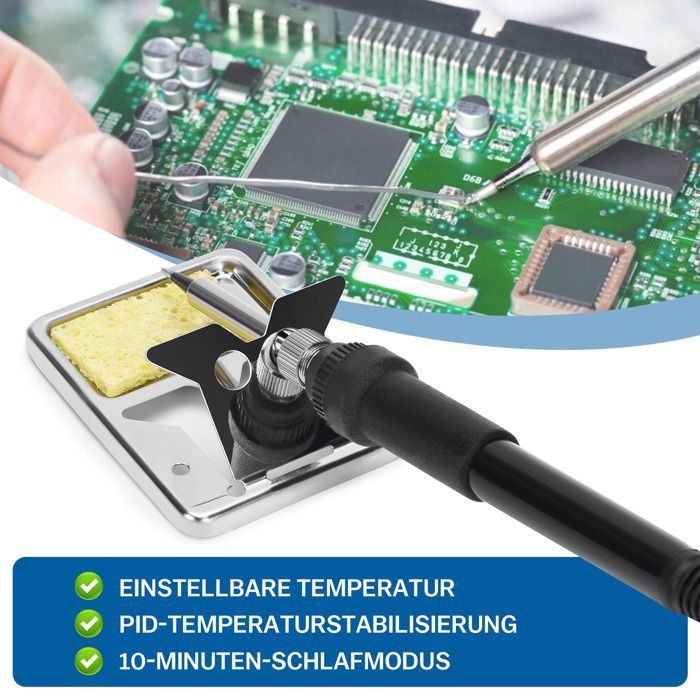 2 en 1 Station de Soudage, Fer à Souder Air Chaud, 700W,100-480℃ Kit de Soudure avec LED Numérique, 5 Pannes, 3 Buses de Pistolet