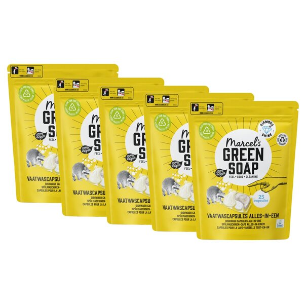Marcel's Green Soap All-In-One Dishwasher Capsules<br>4 x 25 pcs