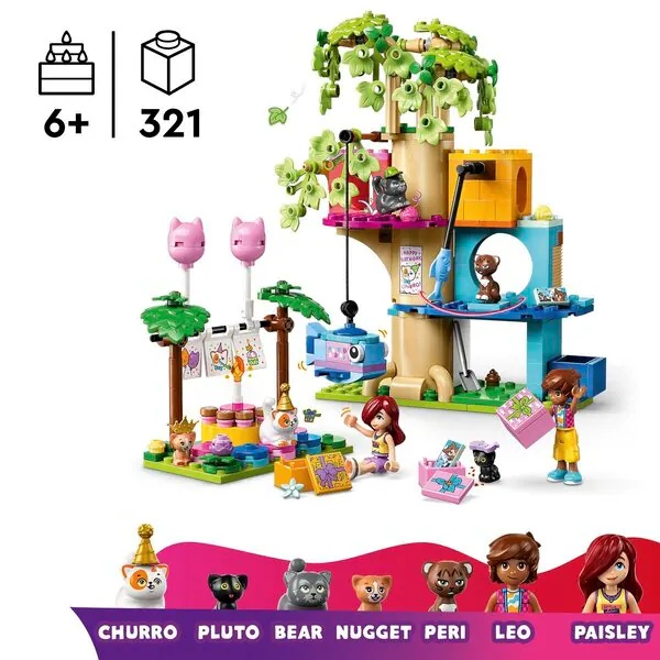 LEGO Friends 42666 Mačja rojstnodnevna zabava in hišica na drevesu