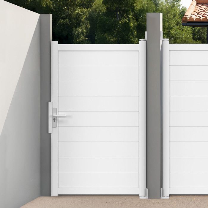 IDMARKET White Aluminium Gate 100x160 cm