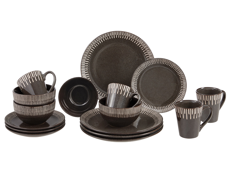 Komplet obiadowy ceramiczny Elroy Grey 16 el.