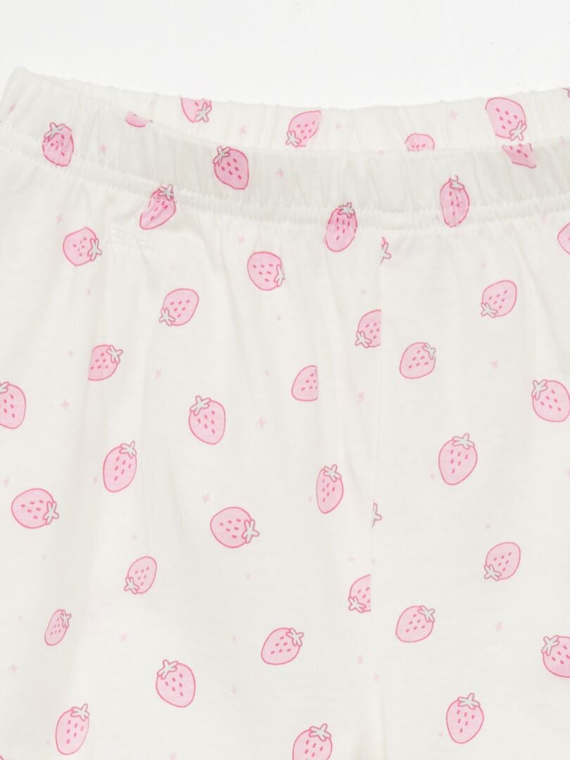 Pyjamaset - T-shirt + korte broek - 2-delig - ROZE