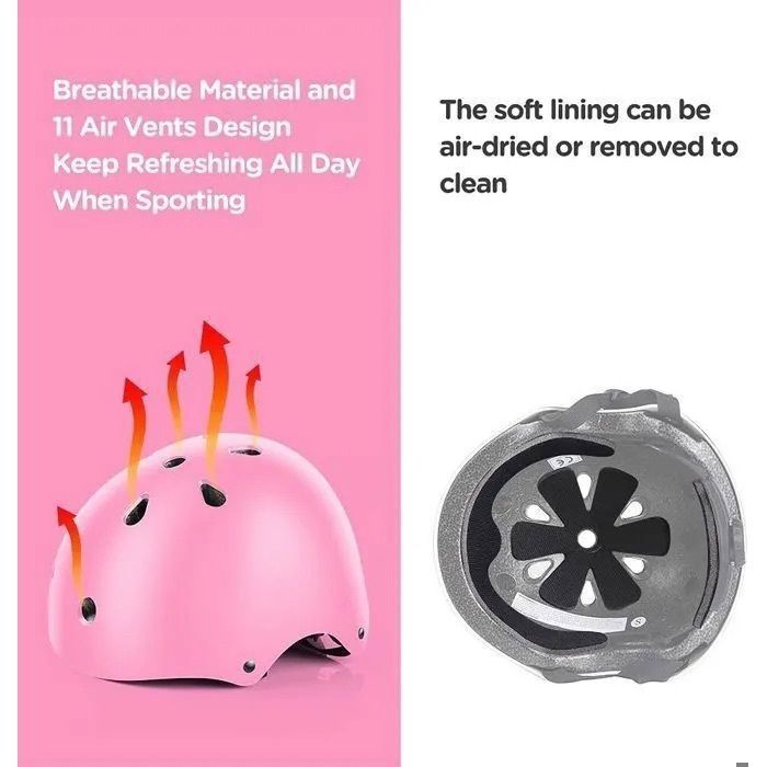 Casque Protection pour Roller, Skateboard, Vélo, Trottinette pour Enfant 3 à 7 ans, ROSE