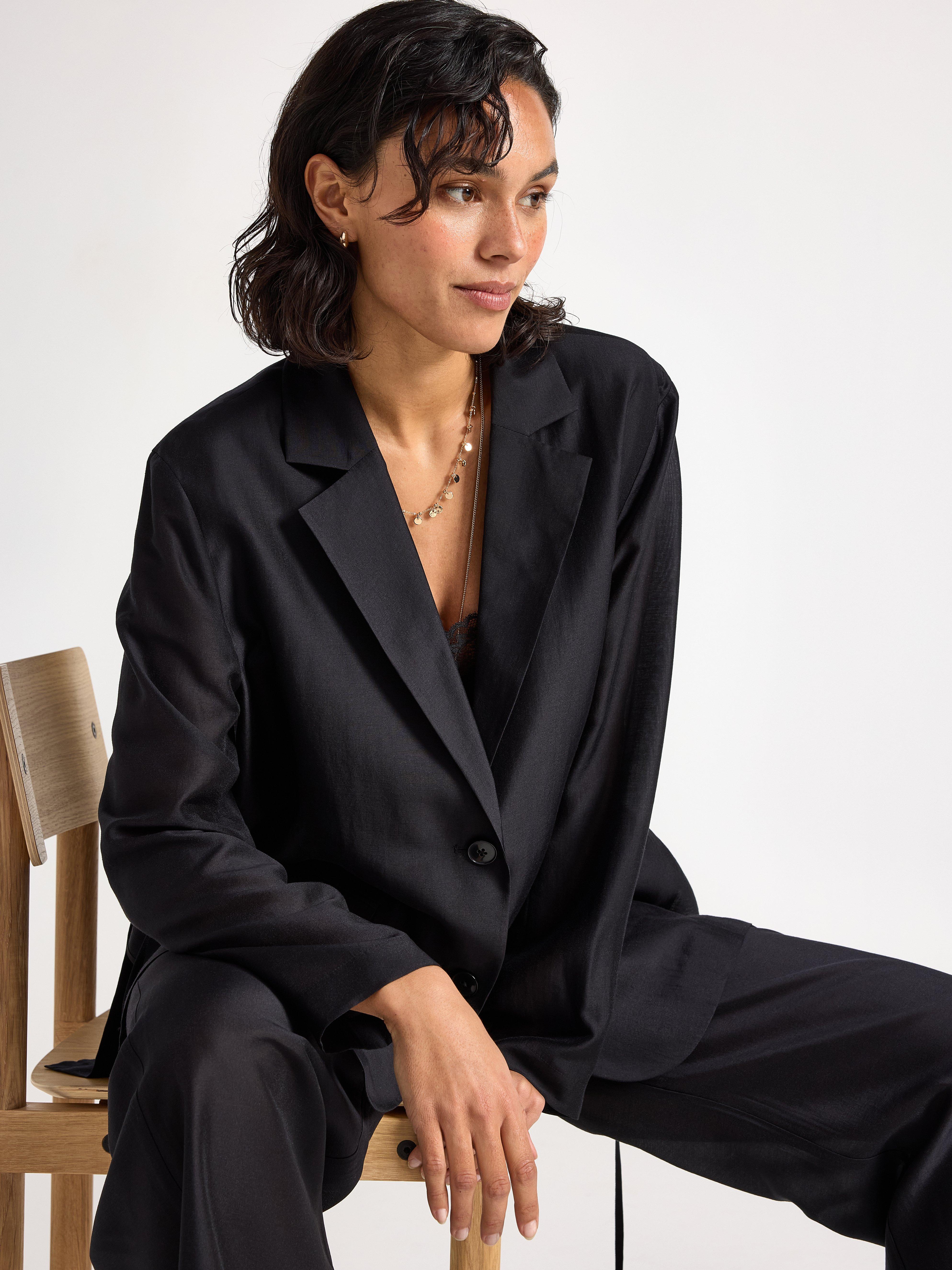 Dünner Blazer, schwarz