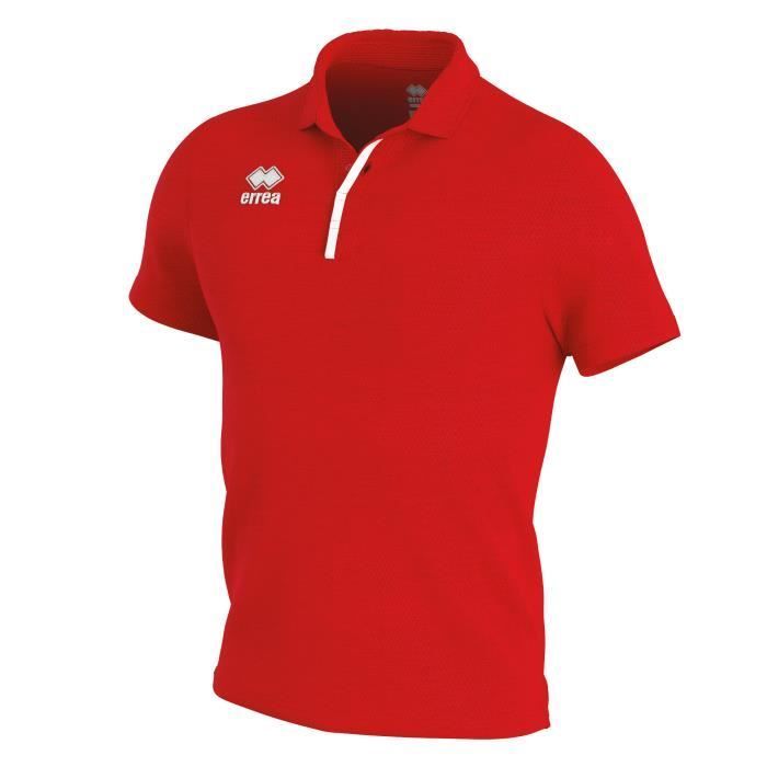 Polo Errea Praga 3.0 Junior - Rosso/Bianco - Bambino - Ragazzo - Multisport - Maniche corte - Traspirante