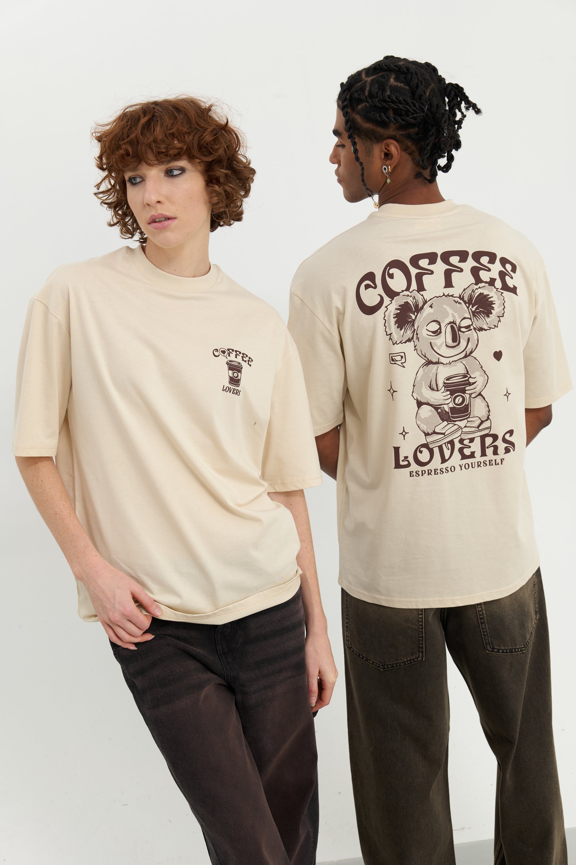 YOURTURN UNISEX - T-shirt met print - gebroken wit