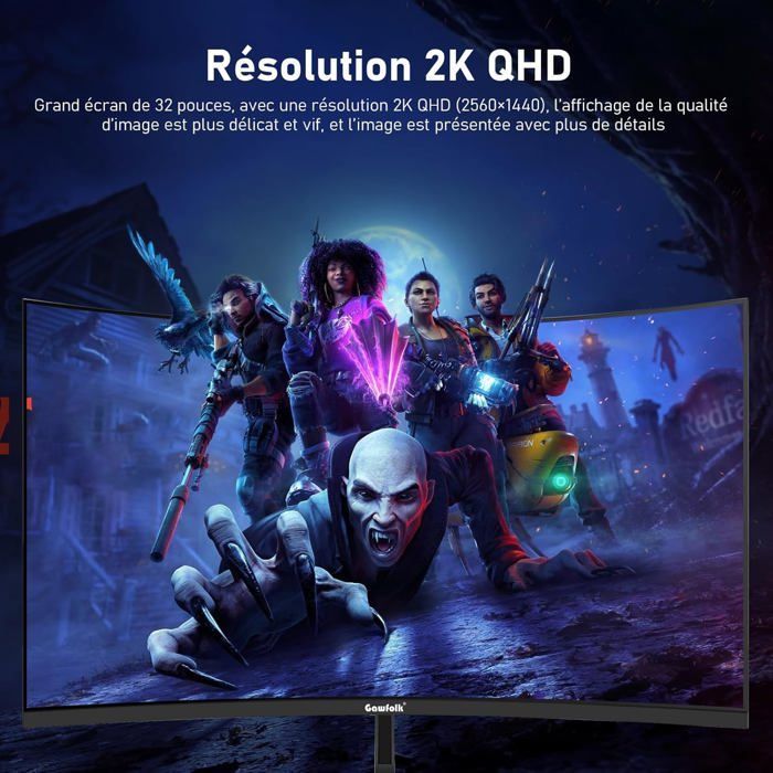 PC-monitor - Gawfolk - GF320B - 32 inch - 2K WQHD - 165Hz - Gebogen