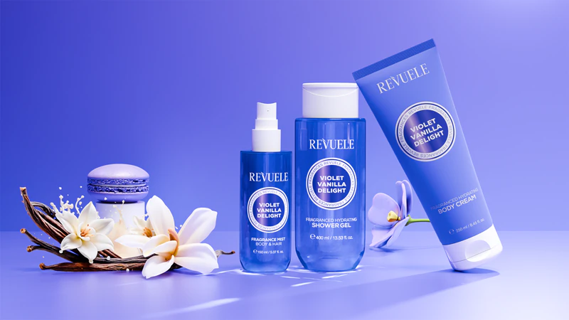 Зволожувальний гель для душу Revuele Violet Vanilla Delight з ароматом