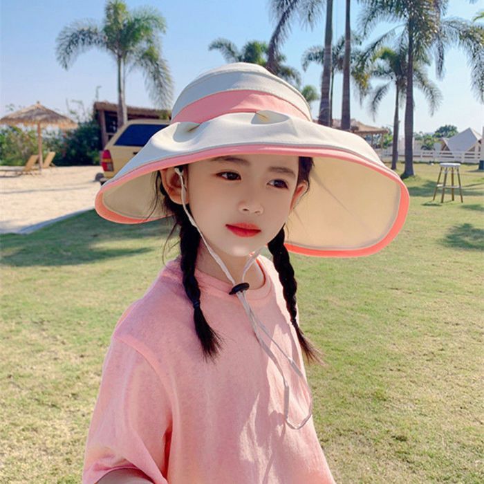 Conjunto de sombrero para niñas FUNMOON: Sombrero de paja + Bolso bonito para viajes al aire libre, playa y chanclas Panamá con girasoles - 336131