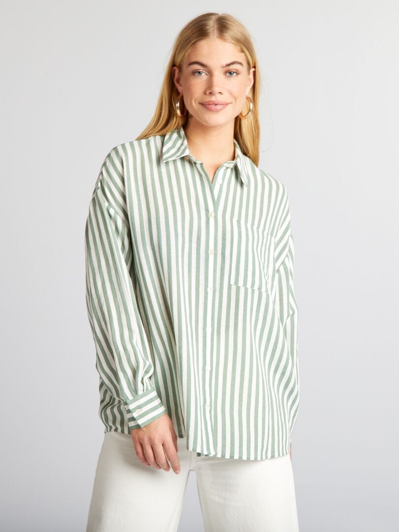 Camisa a rayas - VERDE