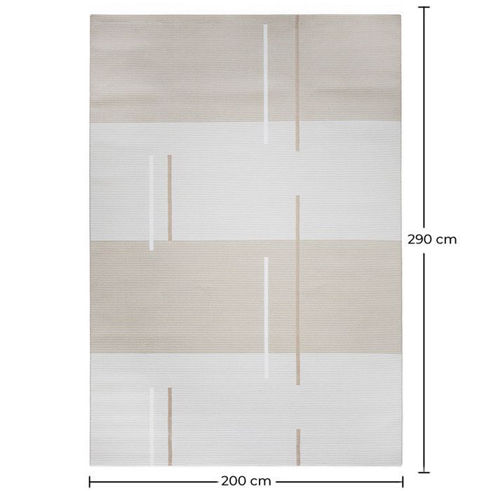 Alfombra grande de diseño contemporáneo y moderno - Beige (290x200 cm) - Yira Beige