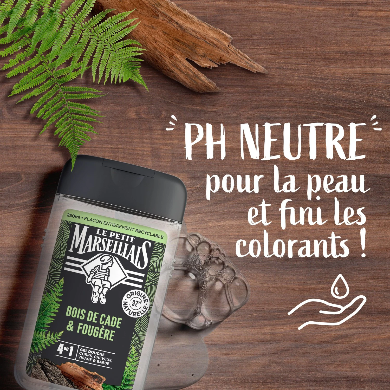 Le Petit Marseillais DOUCHE HOMME BOIS DE CADE & FOUGERE