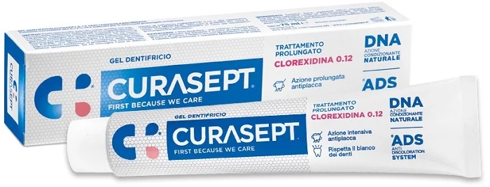 CURASEPT Curasept Chloredixin 0,12% ADS+DNA geltandpasta 75 ml