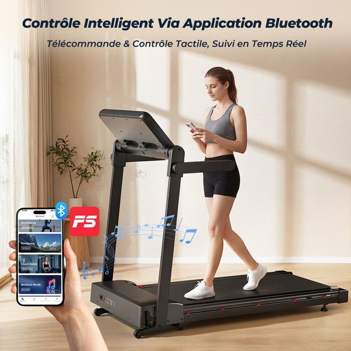 Loopband - FT54 Loopband, 15% automatische hellingshoek, snelheid 1-14 km/u, app-compatibel, ultrastil 700W, lcd-display, ideaal voor thuisgebruik
