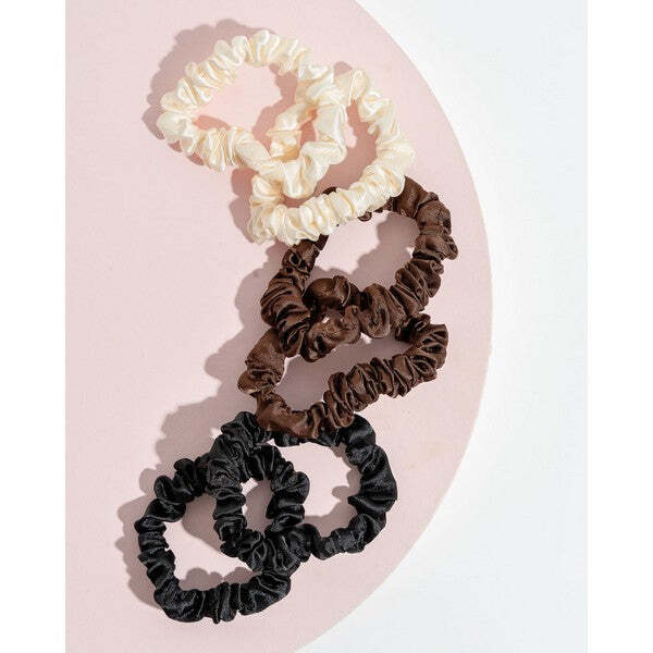 Elastici per capelli Brushworks Skinny Satin - Confezione da 6