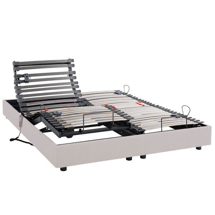 Elektrisch verstelbaar bed met 5 slaapstanden, 90x200 cm, Horizon Baltic Grey - Lichtgrijs - 5 jaar garantie - Someo