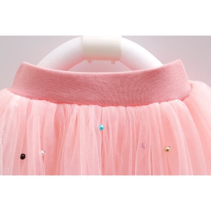 Falda tutú de punto con cuentas para niñas, ropa de baile de verano, negra
