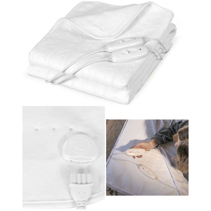 Surmatelas chauffant - LIVOO - 2 places - 2 x 60W - 3 niveaux de chaleur - Sécurité surchauffe